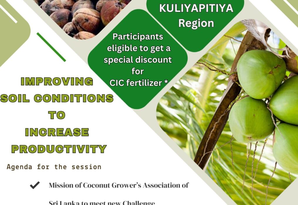“How to improve the coconut cultivation by improving soil conditions of the  field” – Webinar was conducted by CGASL to the members in Kuliyapitiya